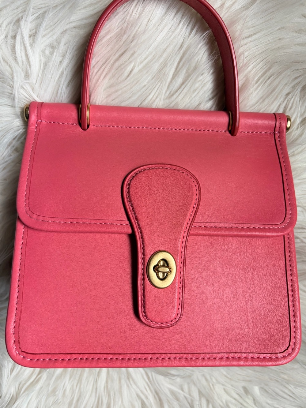 Coach Og Willis Top Handle 18 Taffy Glove Tanned Leather Final Markdown - Picture 11 of 17
